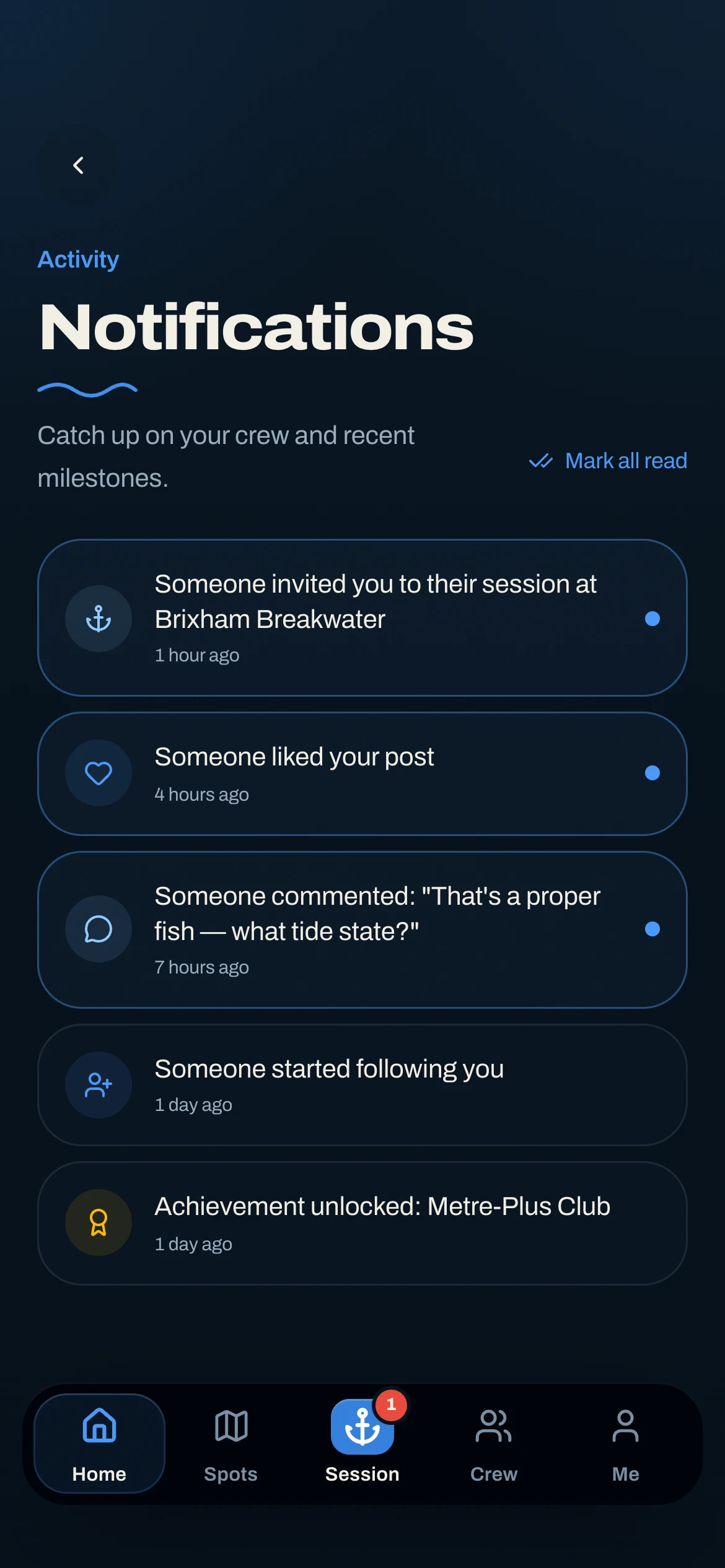 CAST notifications inbox