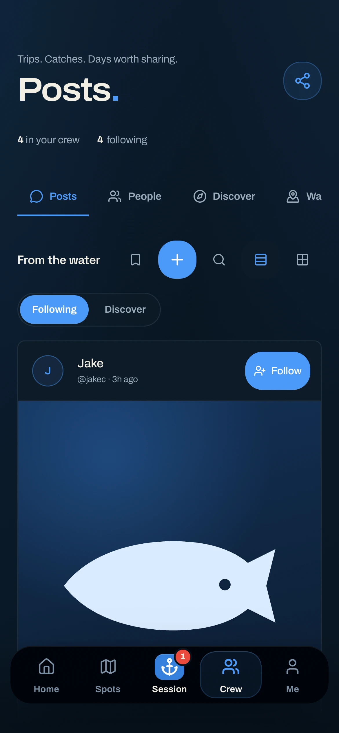CAST community posts — catches shared by the anglers you follow